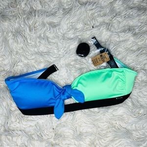 PINK Two Tone Blue and Green Bikini Top